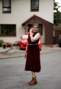 Wine Velvet  Midi Dress